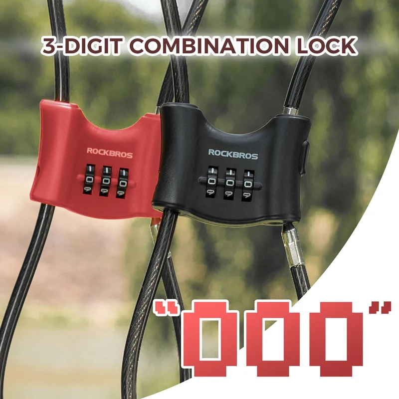 5.49 mm Steel Cable Bike Lock with Double Loop