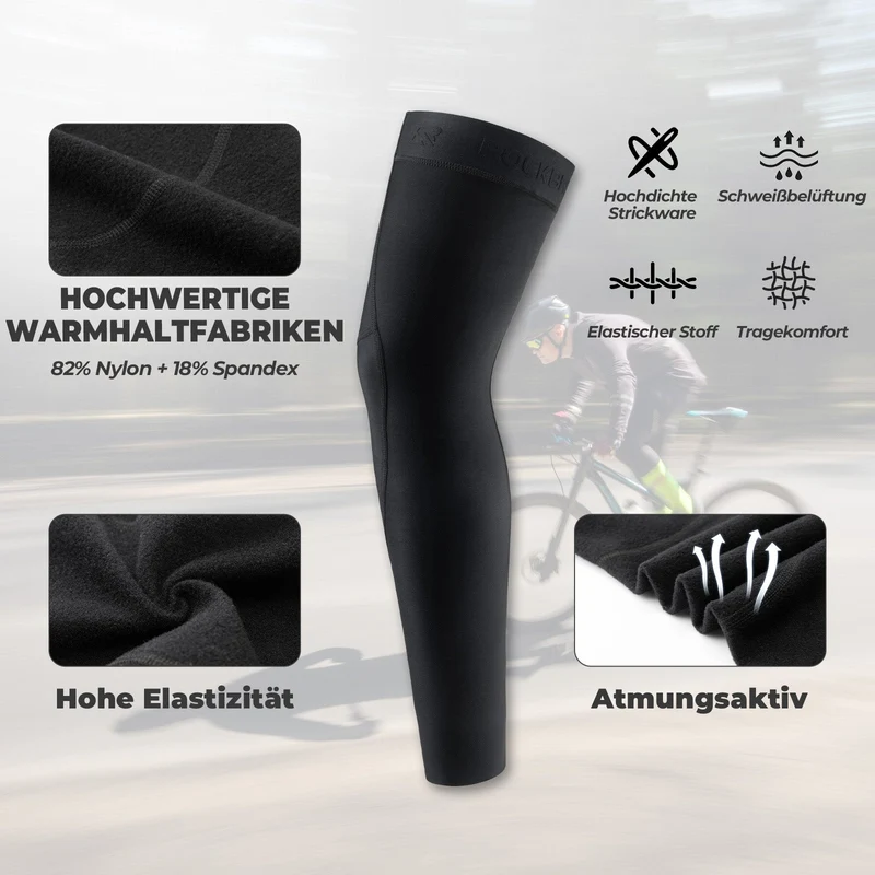 ROCKBROS Fahrrad Beinlinge Warm Rutschfeste Winter Knieschützer Herren Damen
