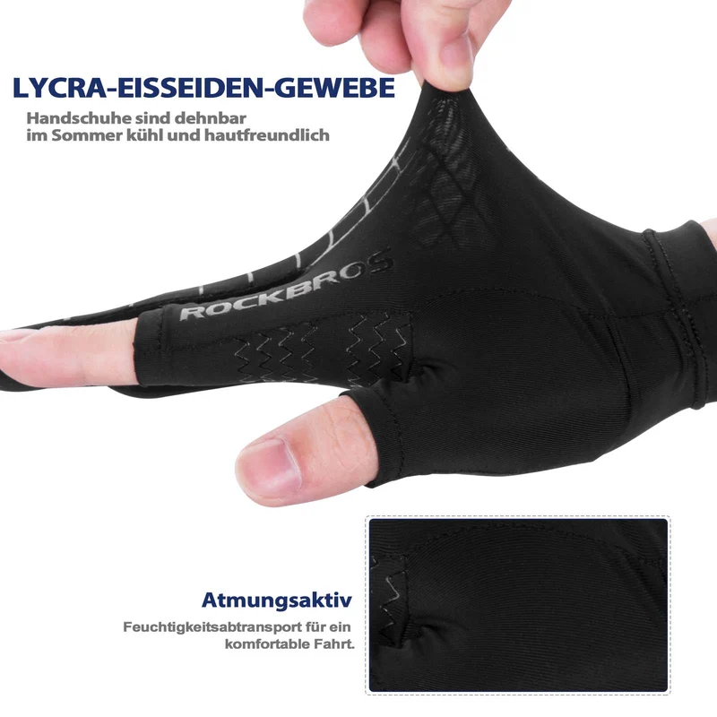 ROCKBROS Sommer atmungsaktive Sport-Radhandschuhe fir Männer a Frauen