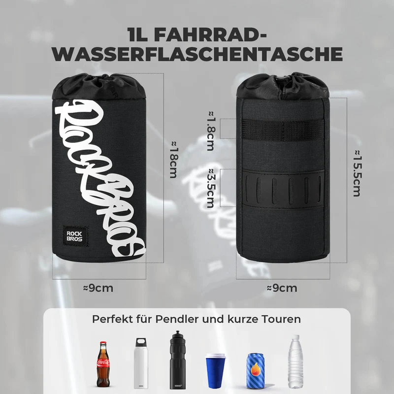 Fahrrad Lenkertasche Mini 1L für Trinkflaschen Ø9 cm