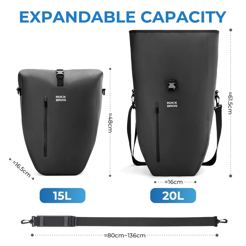 AS-166 Fully Waterproof Bike Pannier - 20L