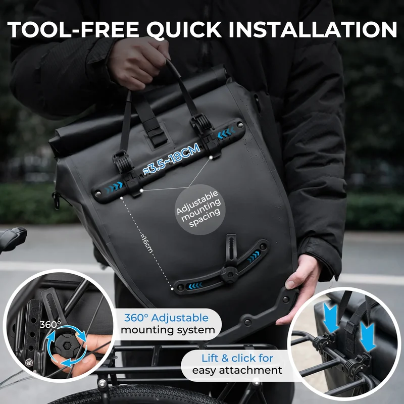AS-166 Fully Waterproof Bike Pannier - 20L