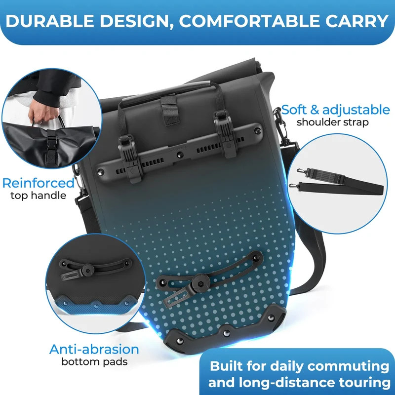 AS-166 Fully Waterproof Bike Pannier - 20L