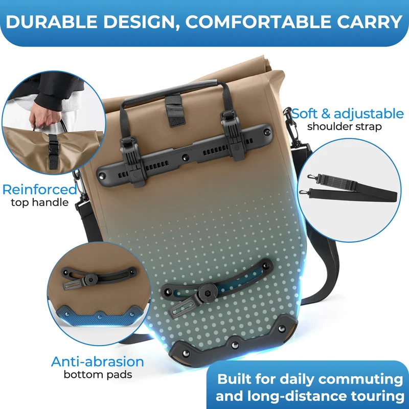 AS-166 Fully Waterproof Bike Pannier - 20L