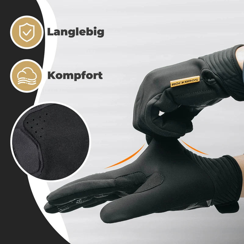 ROCKBROS Fahrradhandschuhe SBR 폴스터링과 터치스크린 기능