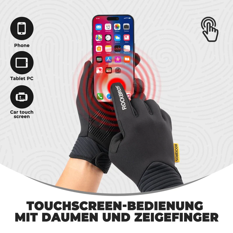 ROCKBROS Fahrradhandschuhe SBR 폴스터링과 터치스크린 기능
