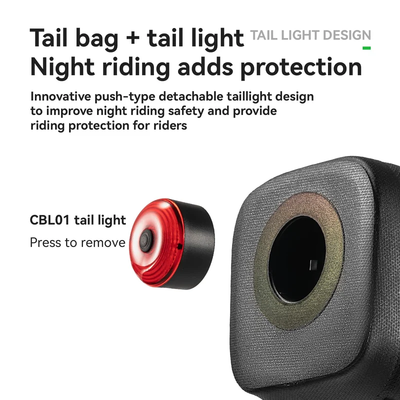 Waterproof Bike Saddle Bag with Rear Light
