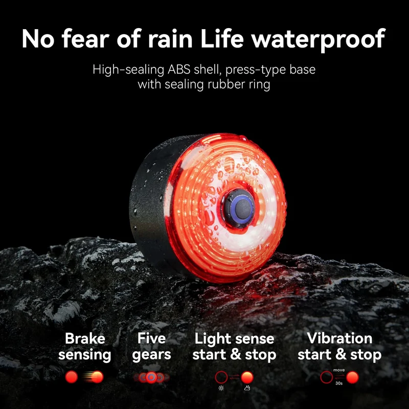 Waterproof Bike Saddle Bag with Rear Light