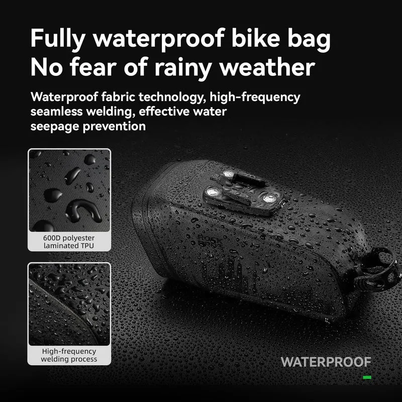 Waterproof Bike Saddle Bag with Rear Light