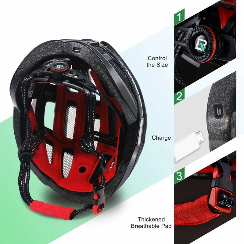 Smart Bike Helmet with LED Light Ultra-Lightweight