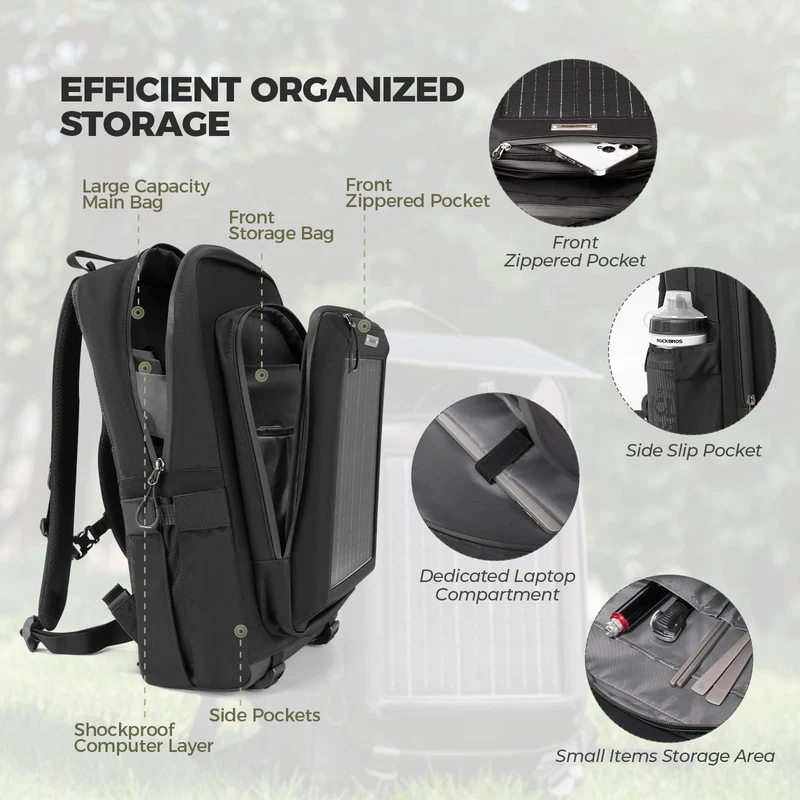 Large Capacity Solar-Powered Cycling Backpack-20L