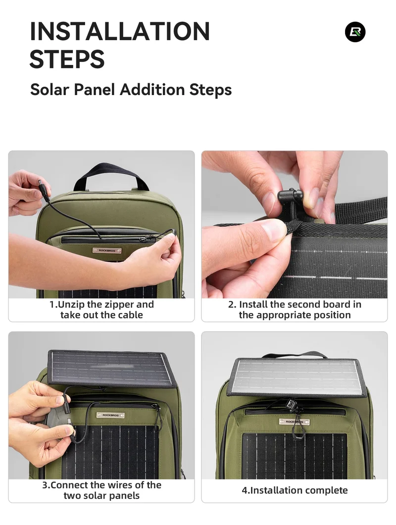 Large Capacity Solar-Powered Cycling Backpack-20L
