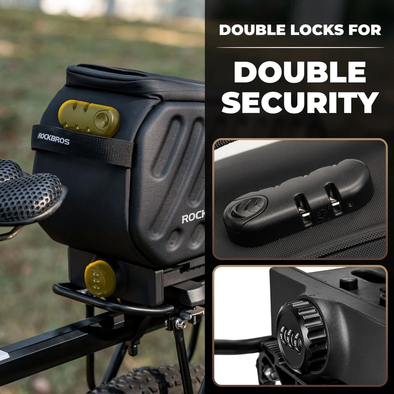 Bike Rear Rack Bag with Password Lock - 7.5L