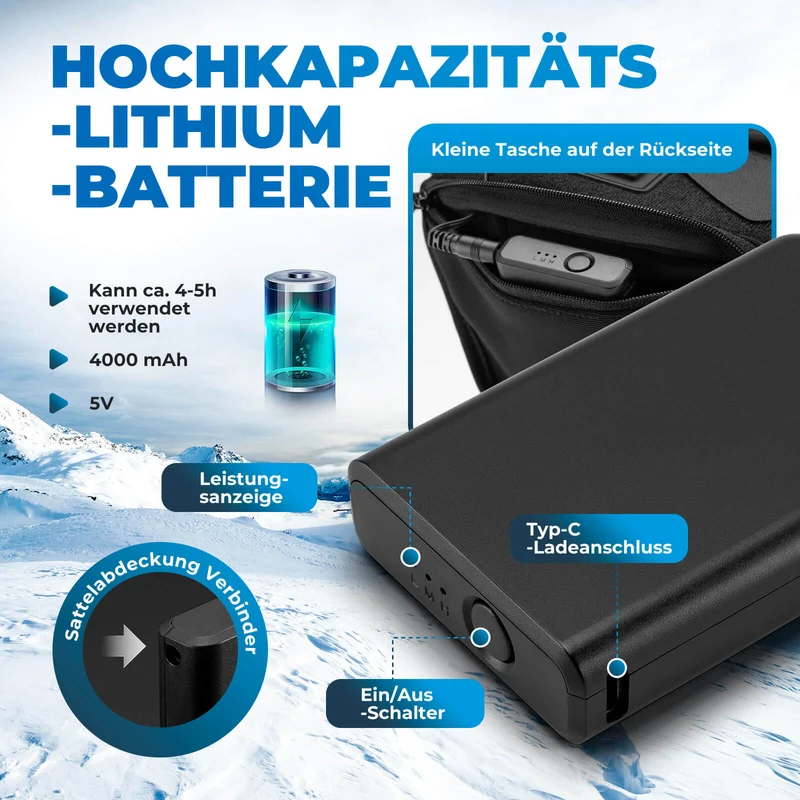ROCKBROS Sattelbezug Sattelschutz Beheizbar Schnellspanner MTB Rennrad E-자전거용