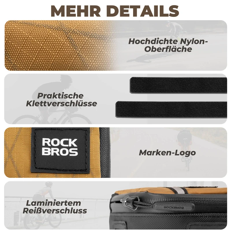 ROCKBROS Fahrradtasche Rahmentasche Dreiecktasche for Brompton 0,25/0,3L