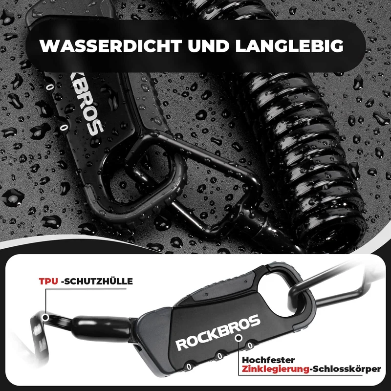 Kabelschloss Zahlenschloss Helmschloss 120cm 라이히트