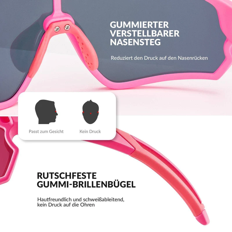 ROCKBROS Kinder Fahrradbrille UV400-Schutz Polarisierte Sonnenbrille