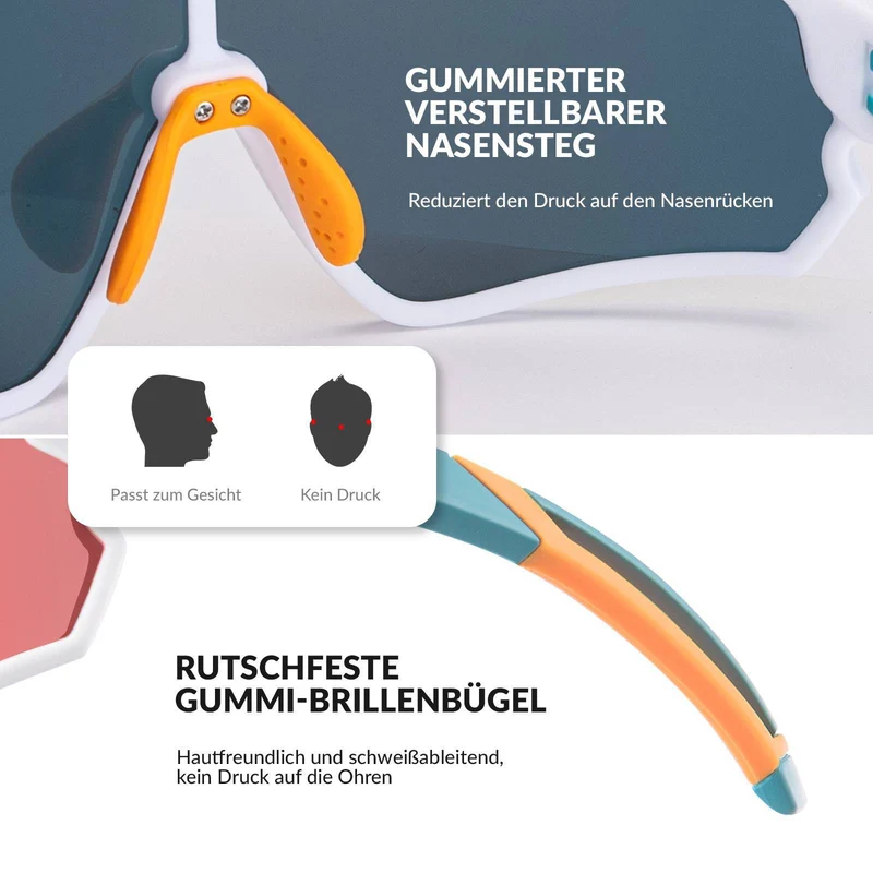ROCKBROS Kinder Fahrradbrille UV400-Schutz Polarisierte Sonnenbrille