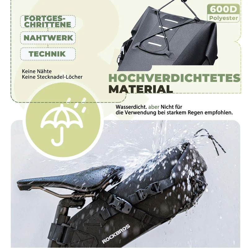 ROCKBROS Bikepacking Satteltasche 3 리터 100% 방수 TPU Gewebe