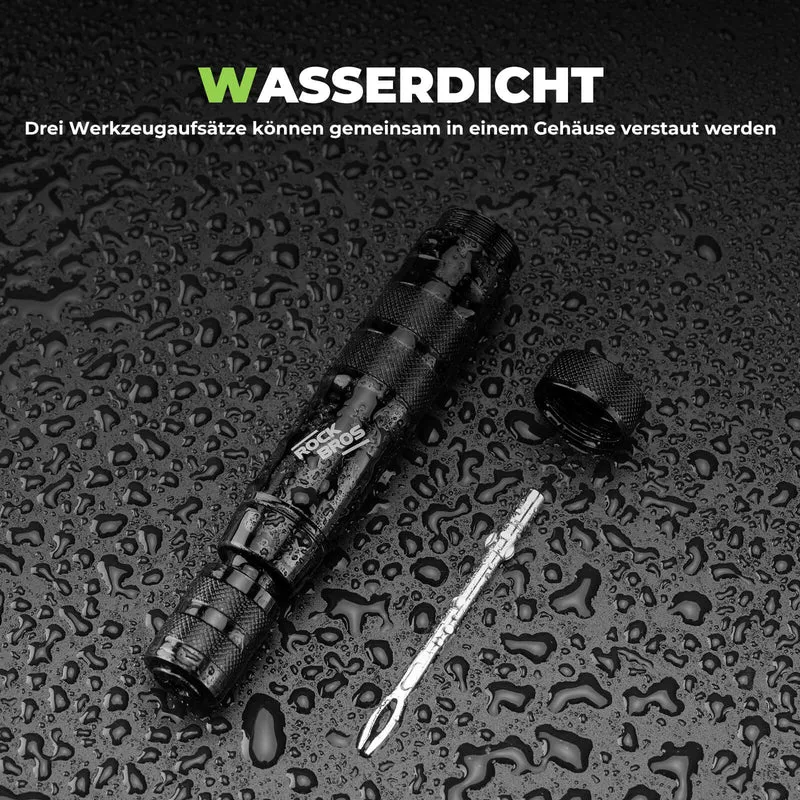 튜브리스 Reifenpannenset mit Gummistopfen, Aluminiumgehäus, Griff