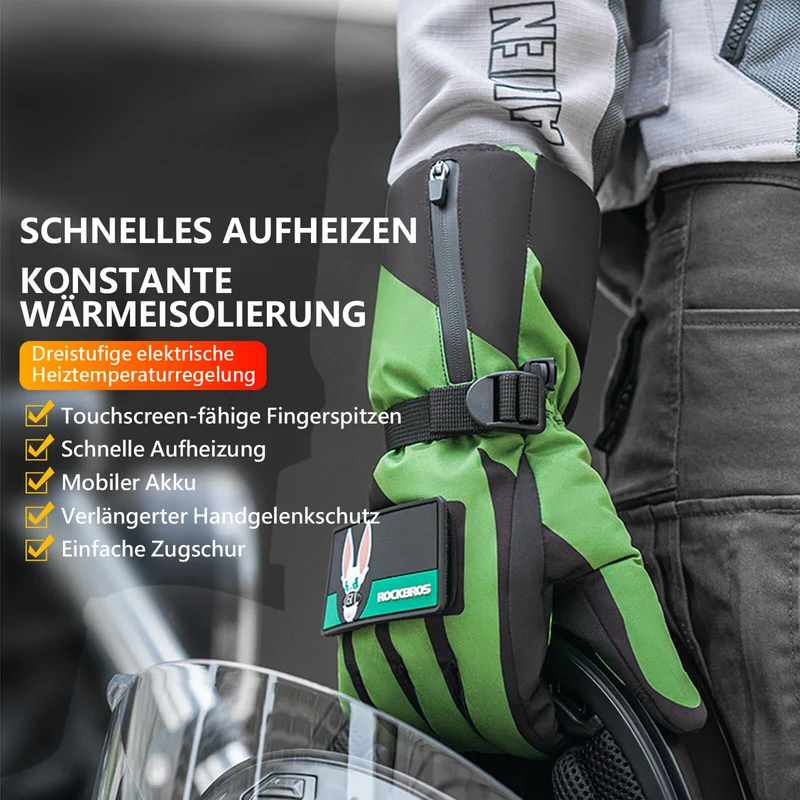 ROCKBROS 겨울 Beheizte Fahrradhandschuhe Handschuhe 3 Heizstufen M-XL