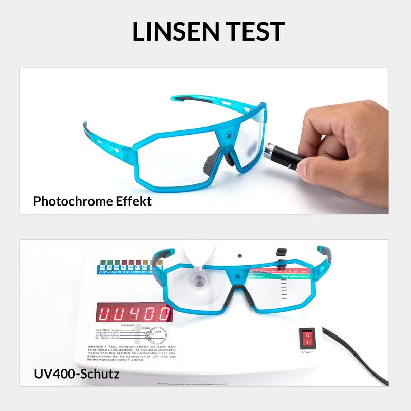 ROCKBROS 포토크롬 Sonnenbrille UV400-Schutz Fahrradbrille 유니섹스 Blau