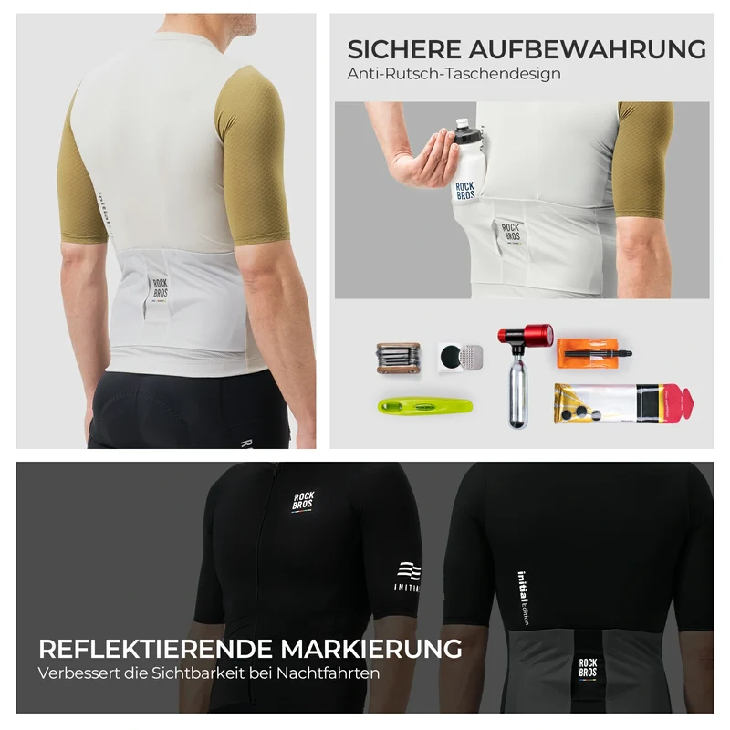 ROAD TO SKY Herren Radtrikot Kurzarm mit Taschen