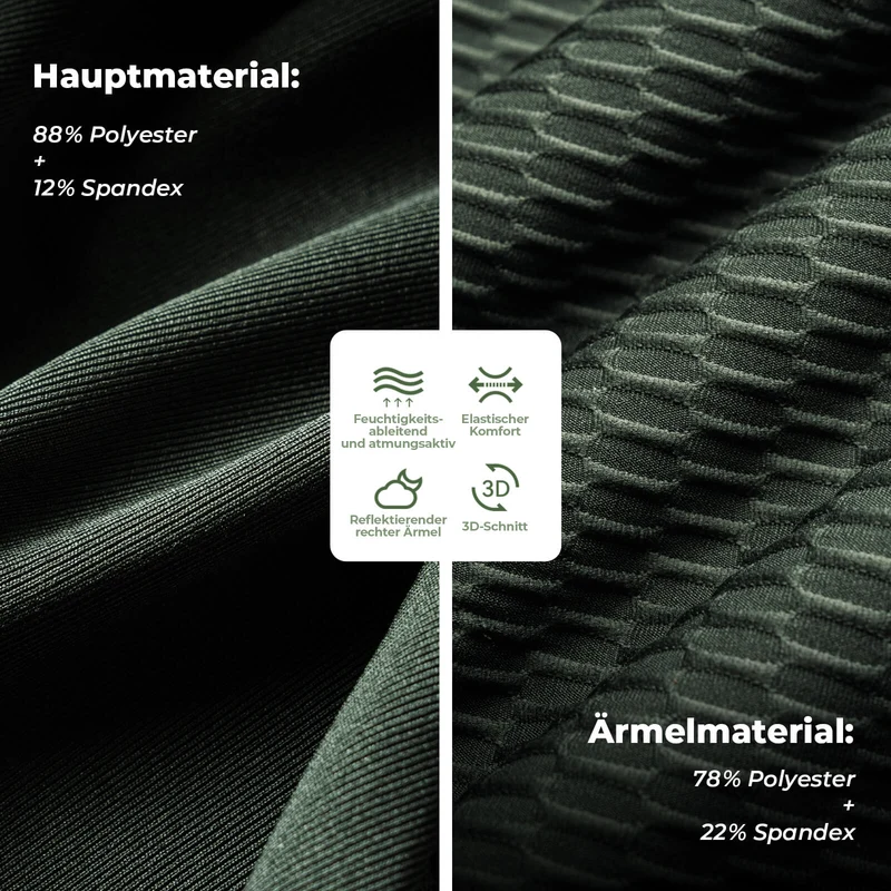ROAD TO SKY Herren Kurzarm Radtrikot Jersey für MTB & Rennrad Grün