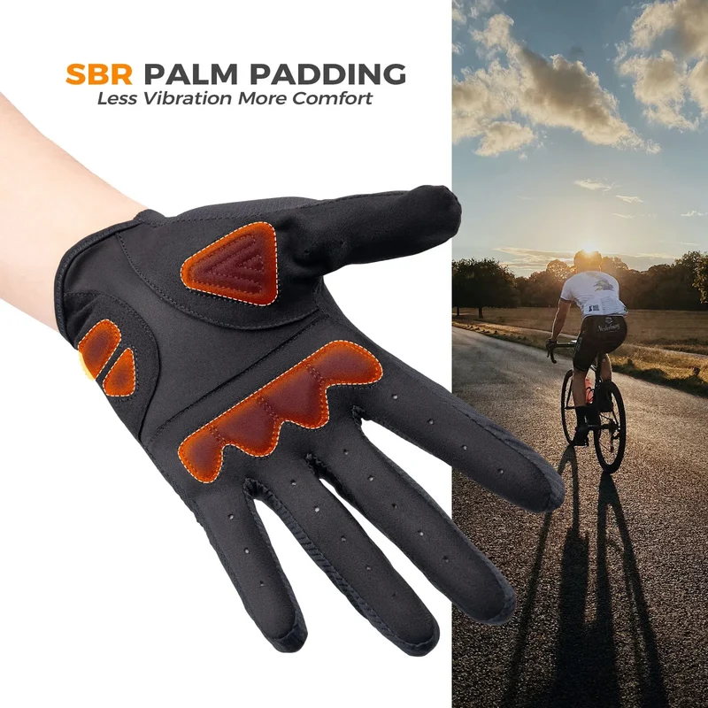 S396-1 Solid Color Full Finger Cycling Gloves