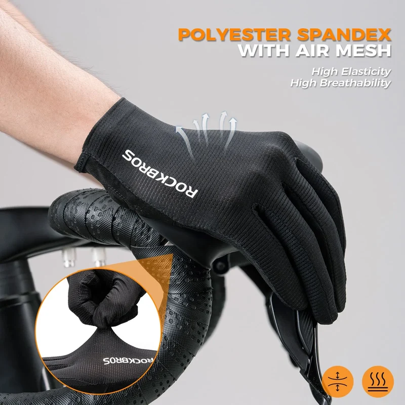 S396-1 Solid Color Full Finger Cycling Gloves