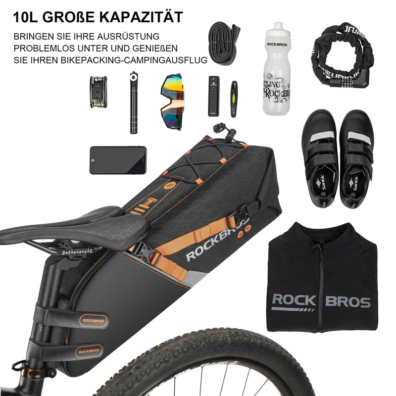MTB Rennrad10L을 위한 ROCKBROS Satteteltasche wasserdichte Fahrradtasche