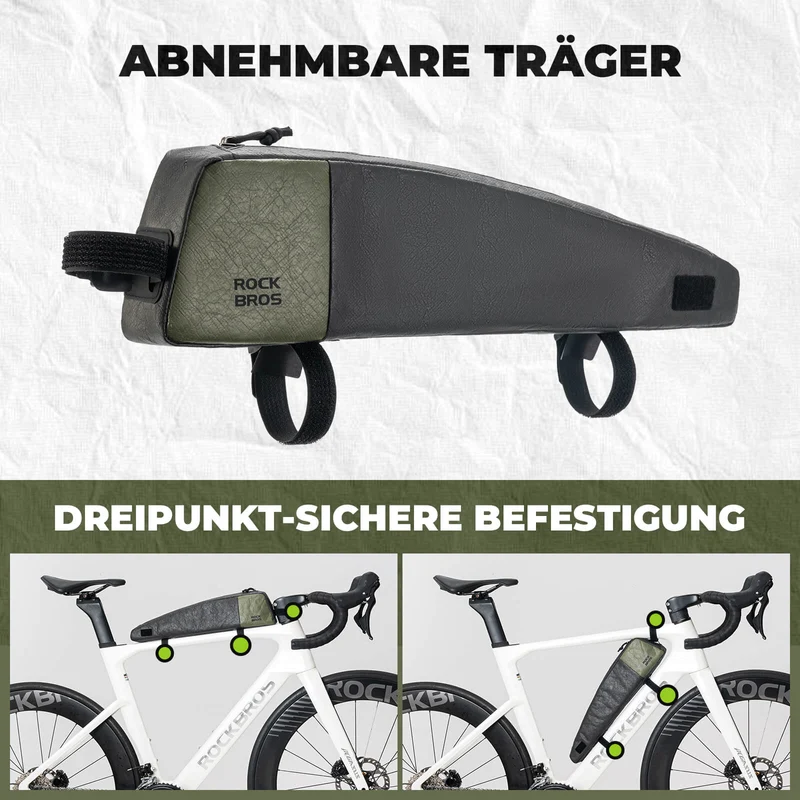 2-in-1 Oberrohrtasche Wasserabweisend mit Schultergurt 0,9L