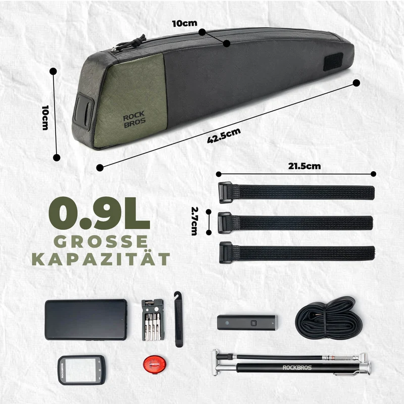 2-in-1 Oberrohrtasche Wasserabweisend mit Schultergurt 0,9L
