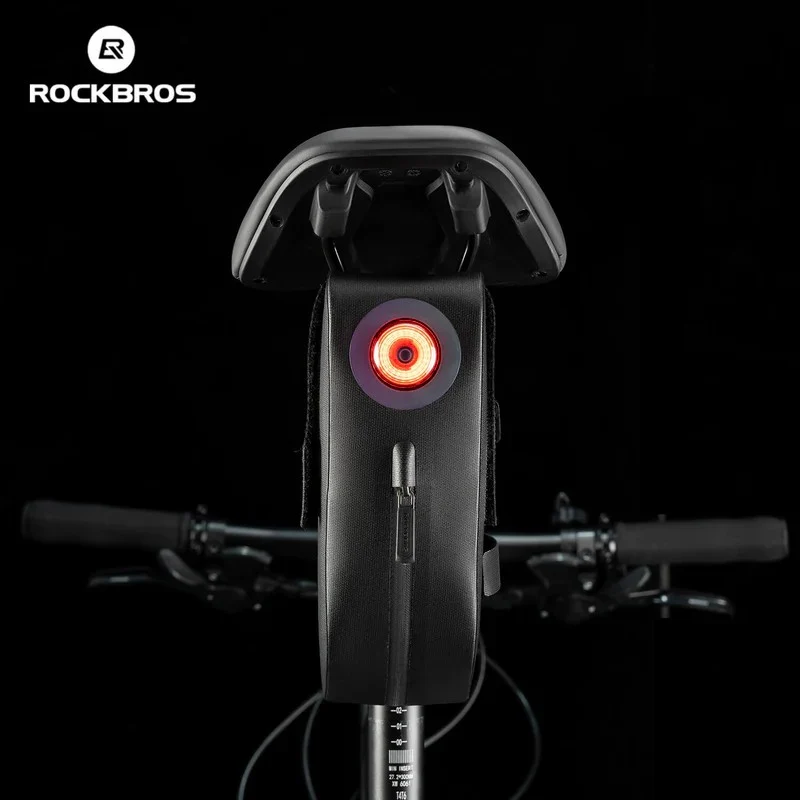 100% Waterproof Bike Saddle Bag with Light - 0.8L