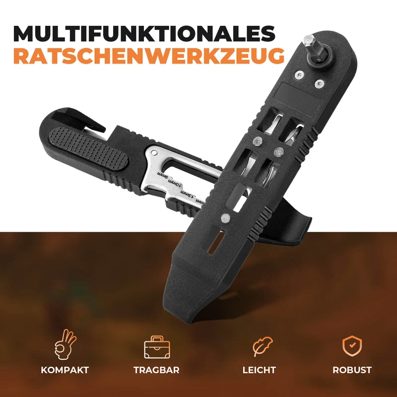 16 in 1 Fahrradwerkzeug Mini Tool Set Reifenheber mit Ratschenschlüssel