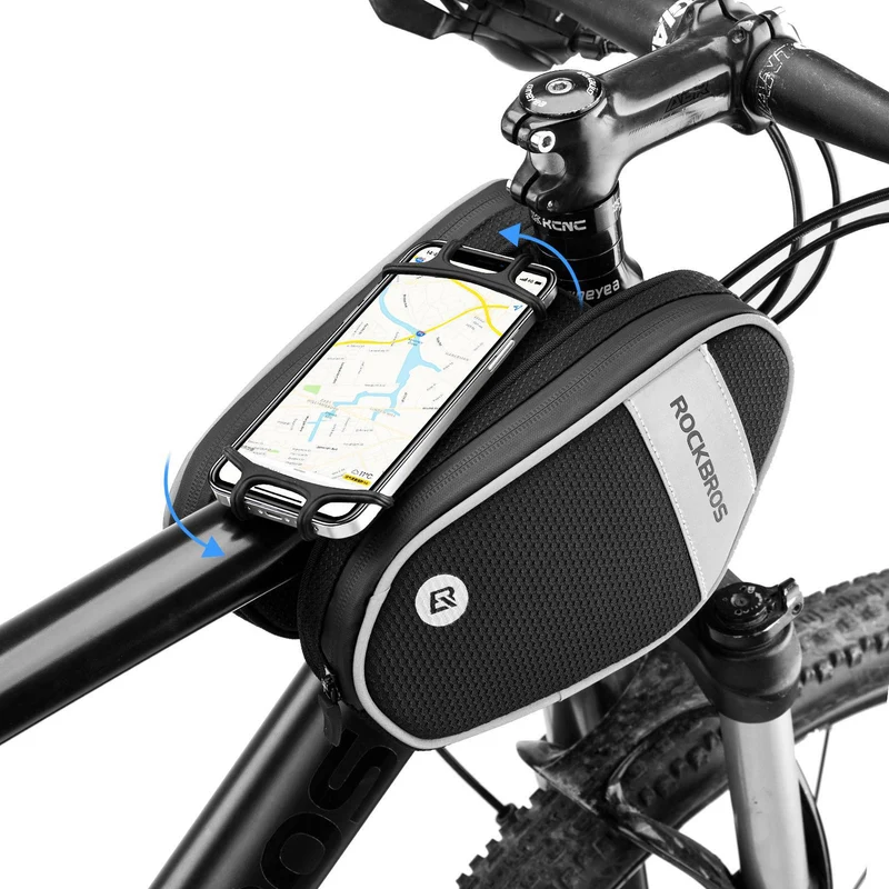 ROCKBROS Fahrrad Rahmentasche mit 360° 건조 Handyhalter 1,5 L BK