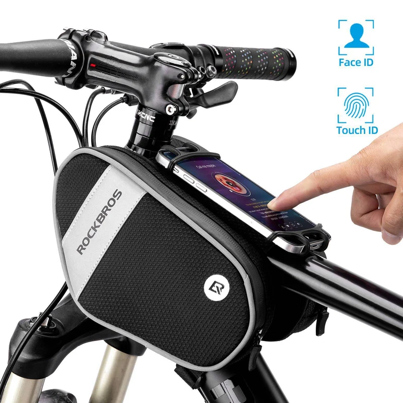 ROCKBROS Fahrrad Rahmentasche mit 360° 건조 Handyhalter 1,5 L BK
