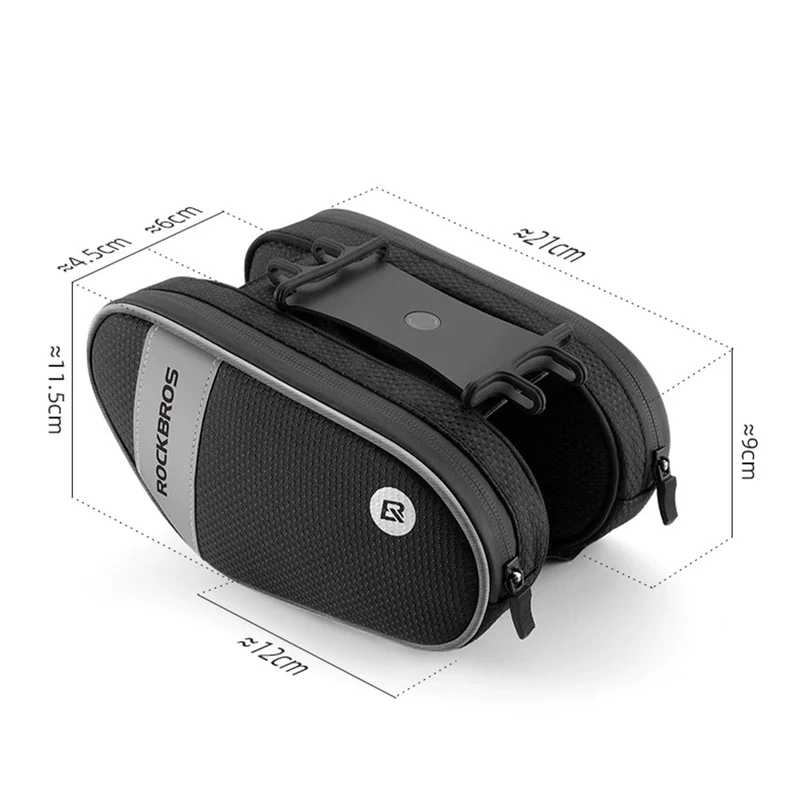 ROCKBROS Fahrrad Rahmentasche mit 360° 건조 Handyhalter 1,5 L BK