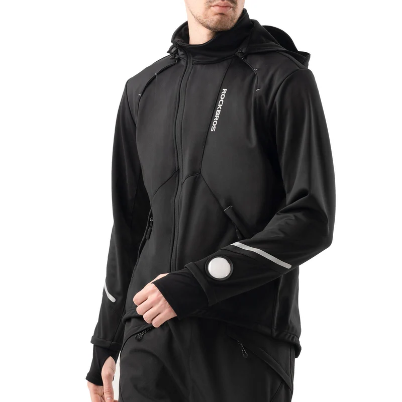 ROCKBROS Winter Fahrradjacke Winddicht – TPU 터치스크린 장착