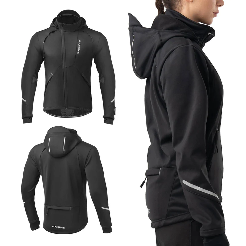 ROCKBROS Winter Fahrradjacke Winddicht – TPU 터치스크린 장착