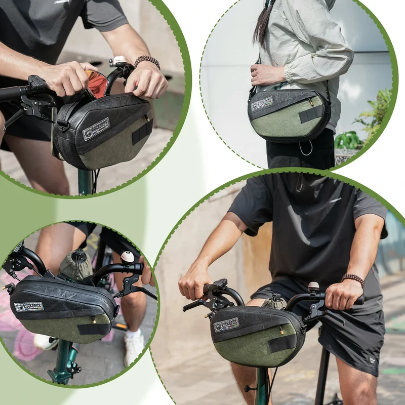 ROAD TO SKY Nachhaltige Fahrrad-Lenkertasche aus recycelten Reifen 2.5L