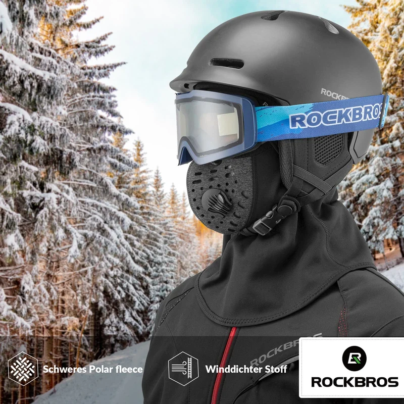 ROCKBROS Warme Sturmhaube 겨울 양털 Halswärmer mit Atemfilter