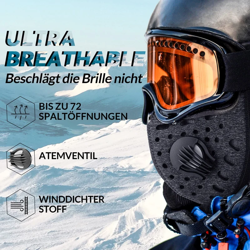 ROCKBROS Warme Sturmhaube 겨울 양털 Halswärmer mit Atemfilter