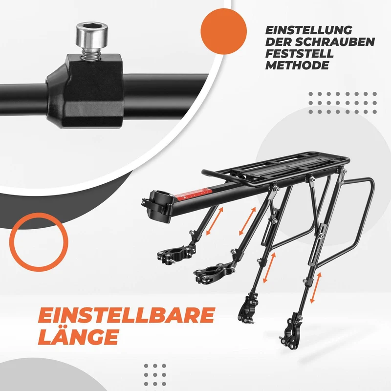 ROCKBROS Fahrrad Gepäckträger Verstellbar mit Schnellspanner 반사판