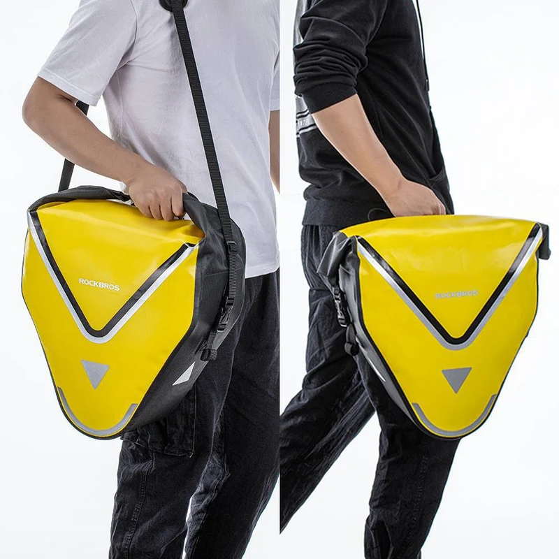 ROCKBROS Fahrrad Transporttasche 100% wasserdichte mit Schultergurt 20L 겔브/슈바르츠 골드