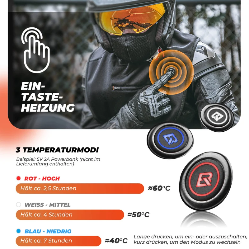 ROCKBROS Beheizte Balaclava Winter Warme Gesichtsmaske Winddicht