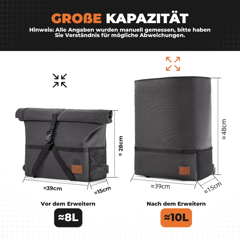 4-in-1 Fahrradtasche fir Brompton Magnetverschluss 8-10L