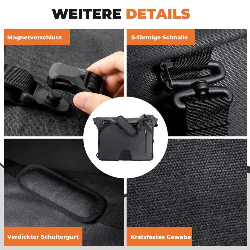 4-in-1 Fahrradtasche fir Brompton Magnetverschluss 8-10L