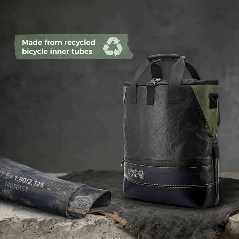 ROAD TO SKY Recycled Tire Bike Panniers - 12L