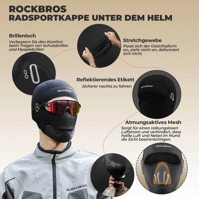 ROCKBROS 겨울 발라클라바 Multifunktion Sturmhaube Winddicht Atmungsaktiv